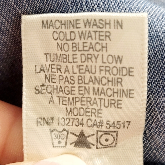 Cloth & Stone Women Chambray Tunic Dress Sz Medium Roll Tab Sleeve Anthropology - Picture 11 of 11